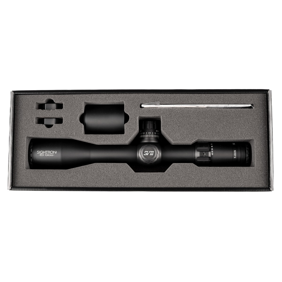 Sightron SVIII ED 5-40X56 FFP Zero Stop 0.1Mrad Illuminated MH-6 Rifle Scope